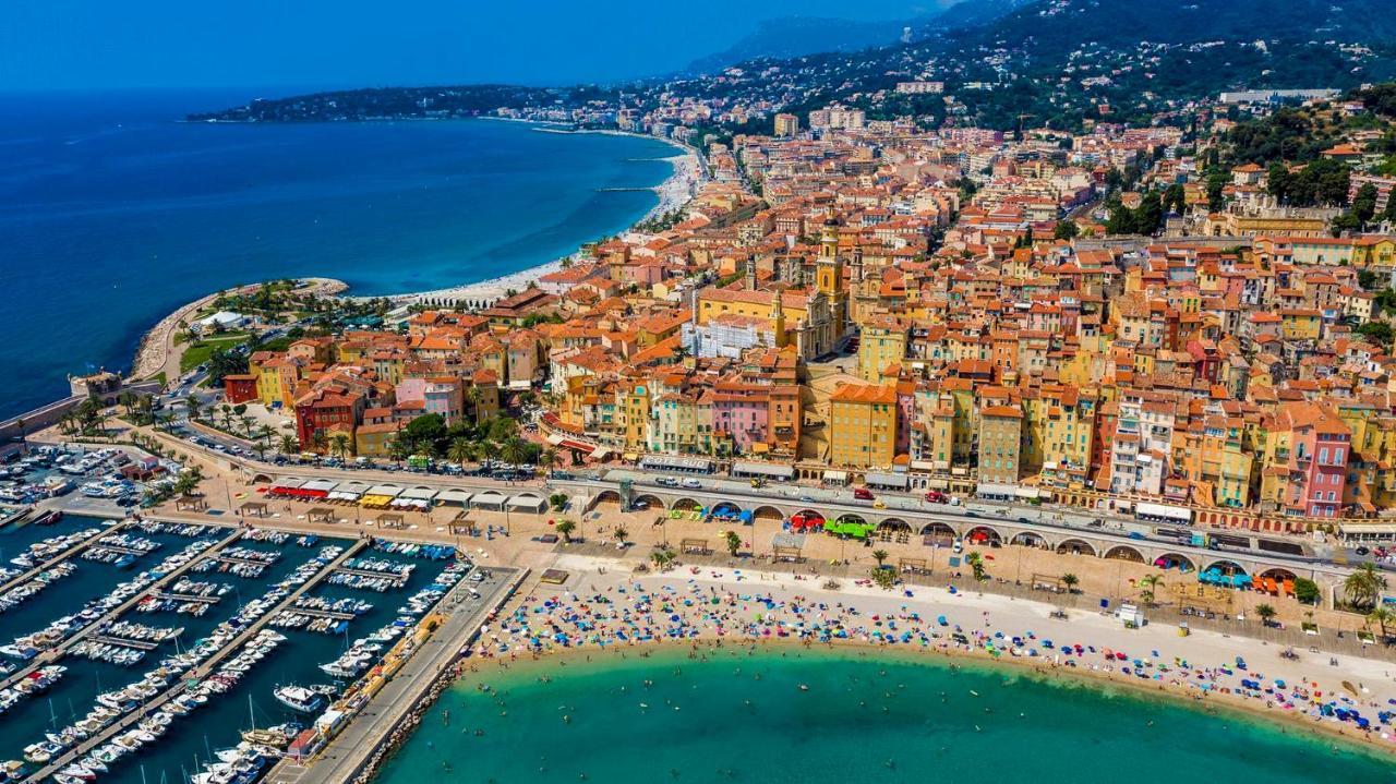"Jardin Du Pian" Calme, Proche Gare, Mer Menton Exteriör bild
